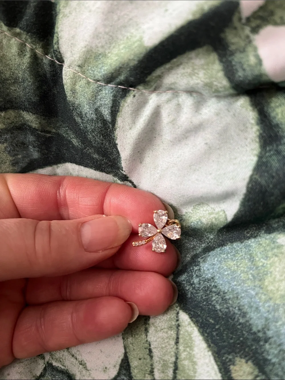 Sparkly Four Leaf Clover Pendant